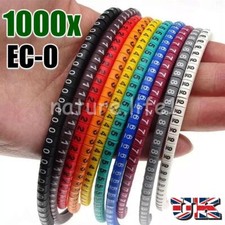 1,000 PCS EC-0 Electrical Cable Wire Number Coloured Markers 0 to 9 size 1.5-3mm