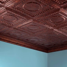 Fasade - 2ft x 4ft Rosette Glue Up Ceiling Tile/Panel (5 Pack)