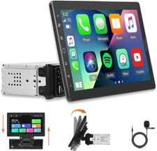 10.1" Single 1 Din Touch Screen Car Stereo Apple Carplay Android Auto MP5 Radio