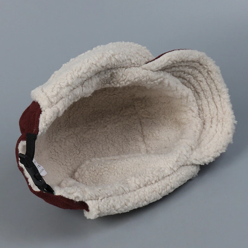 Women Plush Lined Bomber Hat with Ear Flaps Winter Warm Pilot Cap Adjustable - Image 3 of 4
