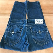 True Religion World Tour Ricky Jeans Men 33x33 Blue Low Rise Flap Pockets