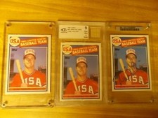 Set of 3 '85 TOPPS MARK MCGWIRE ROOKIE CARD #401 1 BCCG 9,1 signed all in cases