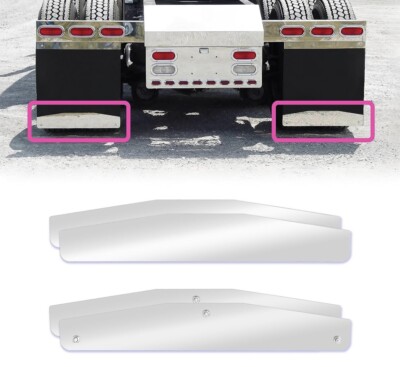4PC Chrome Mud Flap Weights For Semi Trucks - Universal Fit For 24" Wide Mud Flaps
