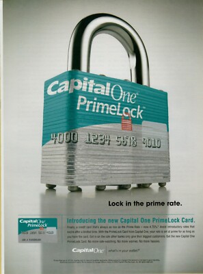 2004 CapitalOne PrimeLock Credit Card What's In Your Wallet Vintage Print Ad