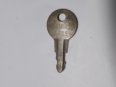 ILLINOIS Lock Key # F206 F 206 Slot Machine Jukebox Wallbox Arcade Coin-op
