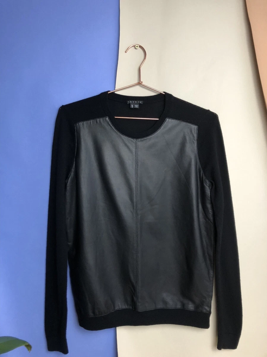 Leather sweater on sale