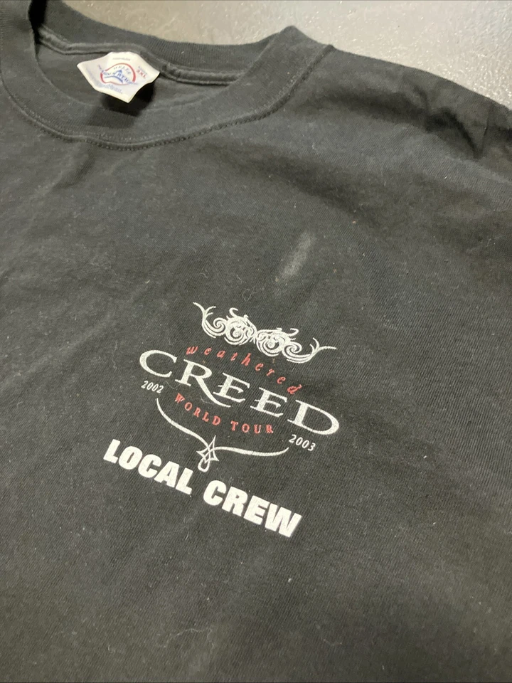Camiseta De Colección Y2K 2002 2003 Creed Weathered Gira Mundial Concierto Equipo Local Negra 2XL Foto 2 de 4