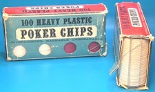 200 Vintage Crisloid Red White Blue Plastic Poker Chips in Case Original Box