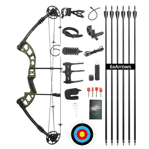 Compound Bow 30-55LBS Set Let-off 70% Fishing Hunting Adjustable Adult Target RH - Picture 24 of 24