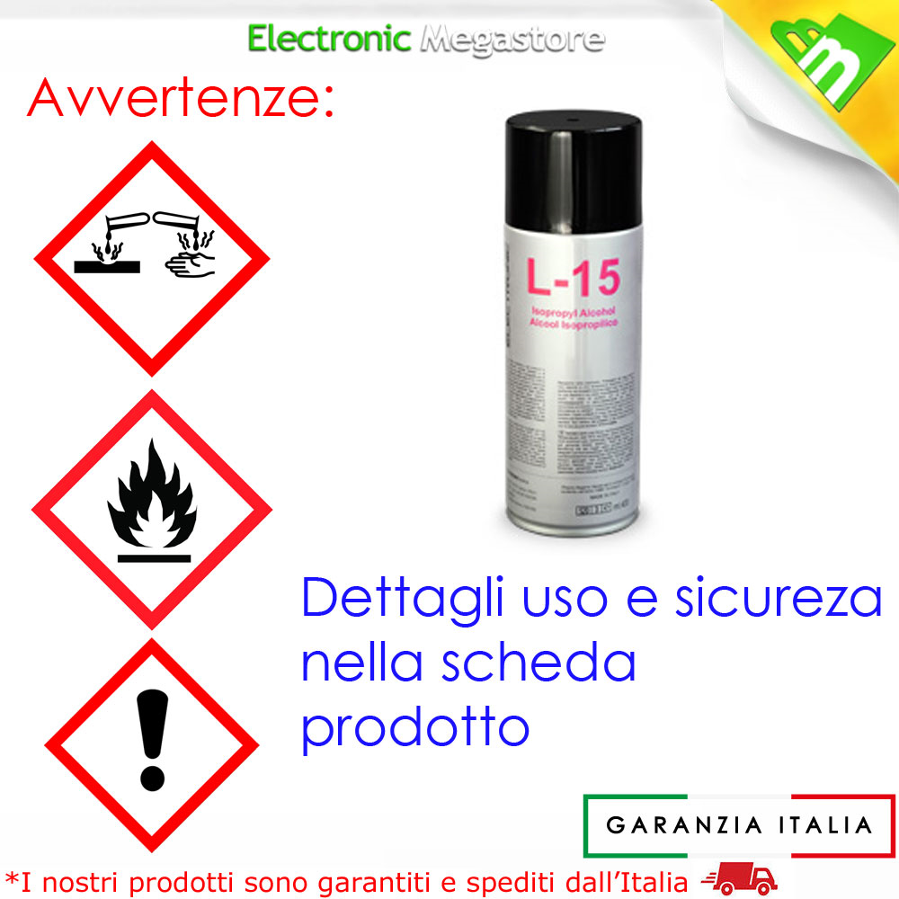Bomboletta Spray Alcool Isopropilico Pulizia Superfici Isopropanolo 200 Ml Due Ci L 15.1.1.794.gp.91516 - Foto 7