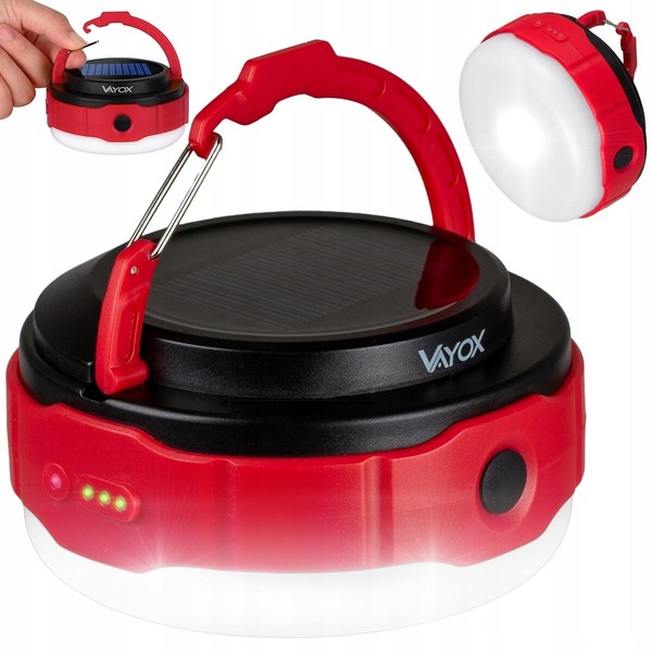 Taschenlampe Led Camping Vayox VA0100 500Lm USB-C Wiederaufladbar Rot-image
