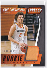 2021-22 Panini Chronicles Draft Threads CADE CUNNINGHAM Red Jersey RC 91/199