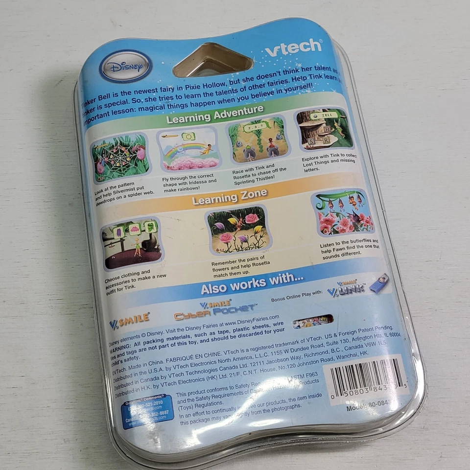 VTech V.Smile Motion Disney Tinker Bell Game 4-6 Years Learn Spelling Counting+ - Image 2 of 2