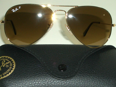 58[]14 RAY-BAN RB3025 BROWN B15 POLARIZED CRYSTAL LENS GOLD  display picture 1