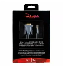 Rocketfish RF PCC131 12 SVGA 3 5mm Stereo Audio Cable New