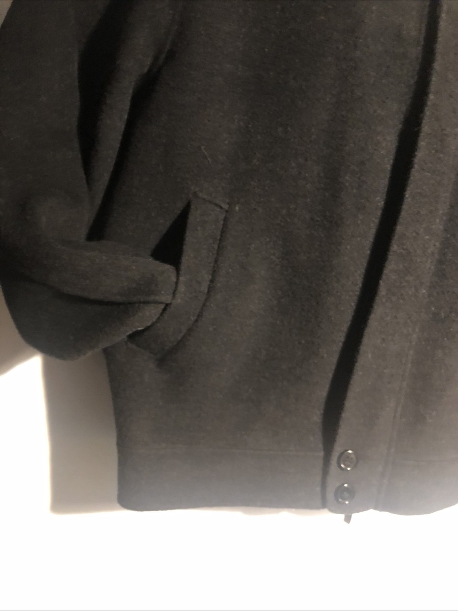 Non No Marciano Black Wool Zip Up Bomber Jacket Black Lined XL | eBay