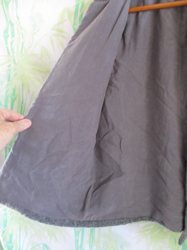 James Perse серый шерсти шерсти флис открытый передний кардиган bomber куртка 3 - Изображение 4 из 4