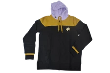 Star Trek Deep Space Nine Mens Gold Uniform Costume Hoodie New XL