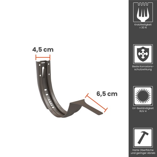 ZAMBELLI Zink Stirnbretthalter, Dachrinne halbrund - Bild 27 von 35