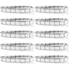 Ten 10 Italian Charm Starter Bracelets Wholesale Stainless Steel Jewelry Links