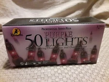 All Hallow's Eve Professional Series Plus Purple 50 String Lights NEW