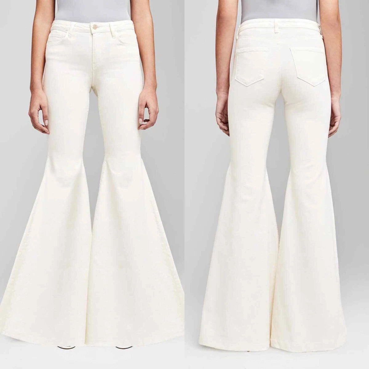 White super store flare jeans