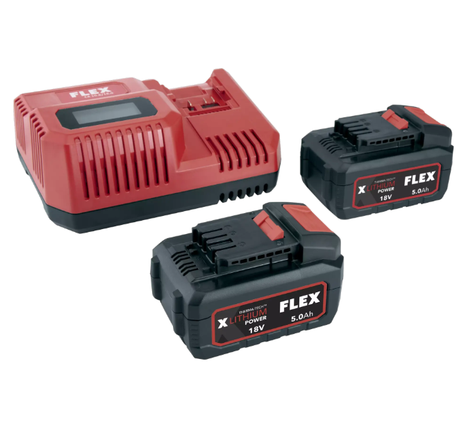 Flex Multicolore Batteria + Caricatore, Power Set 55 R (18 V) - Immagine 2