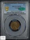 1909 S Lincoln Wheat Copper Cent 1C PCGS VF 25 CAC