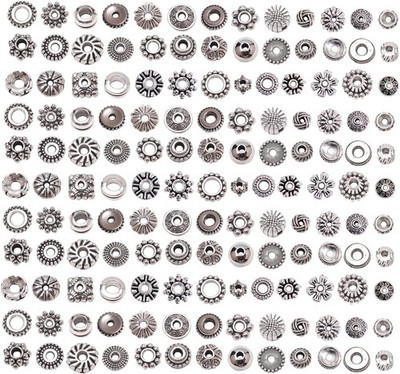 270Pcs Silver Metal Spacer Beads for Jewelry Making, Bracelet Earrings Necklace