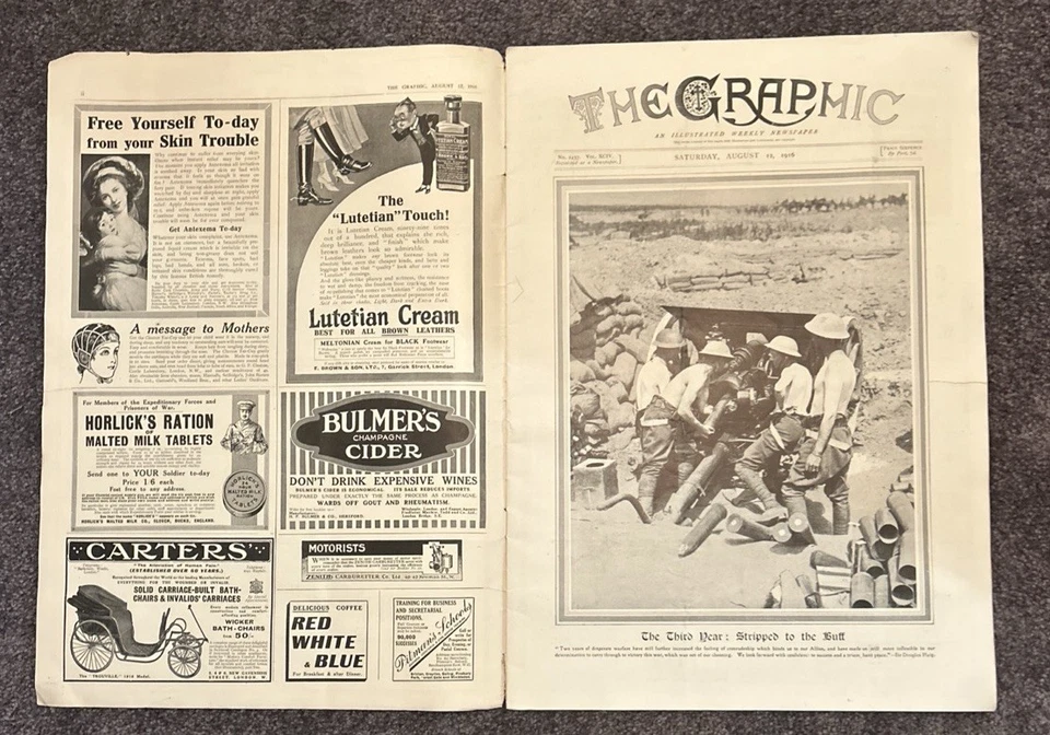 The Graphic - August 12 1916 Illustrated Weekly Newspaper Magazine London Paris - Image 2 of 4