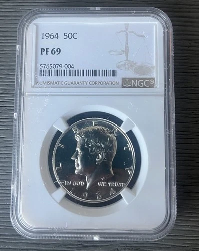 1964 Kennedy Half Dollar 50c NGC Brown Label PF 69 Coin