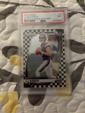 2024 Prizm JJ McCarthy RC Rookie Black & White Checkerboard SP PSA 9 MINT