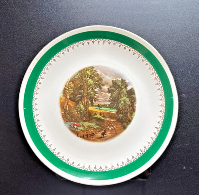 Homer Laughlin Constable''The Cornfield'' Dinner Plate 9''L  Set Of 3 Country