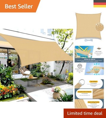 Sandfarbiges Sonnensegel 2.5x2.5m   Atmungsaktiv und UV-sicher für den Garten