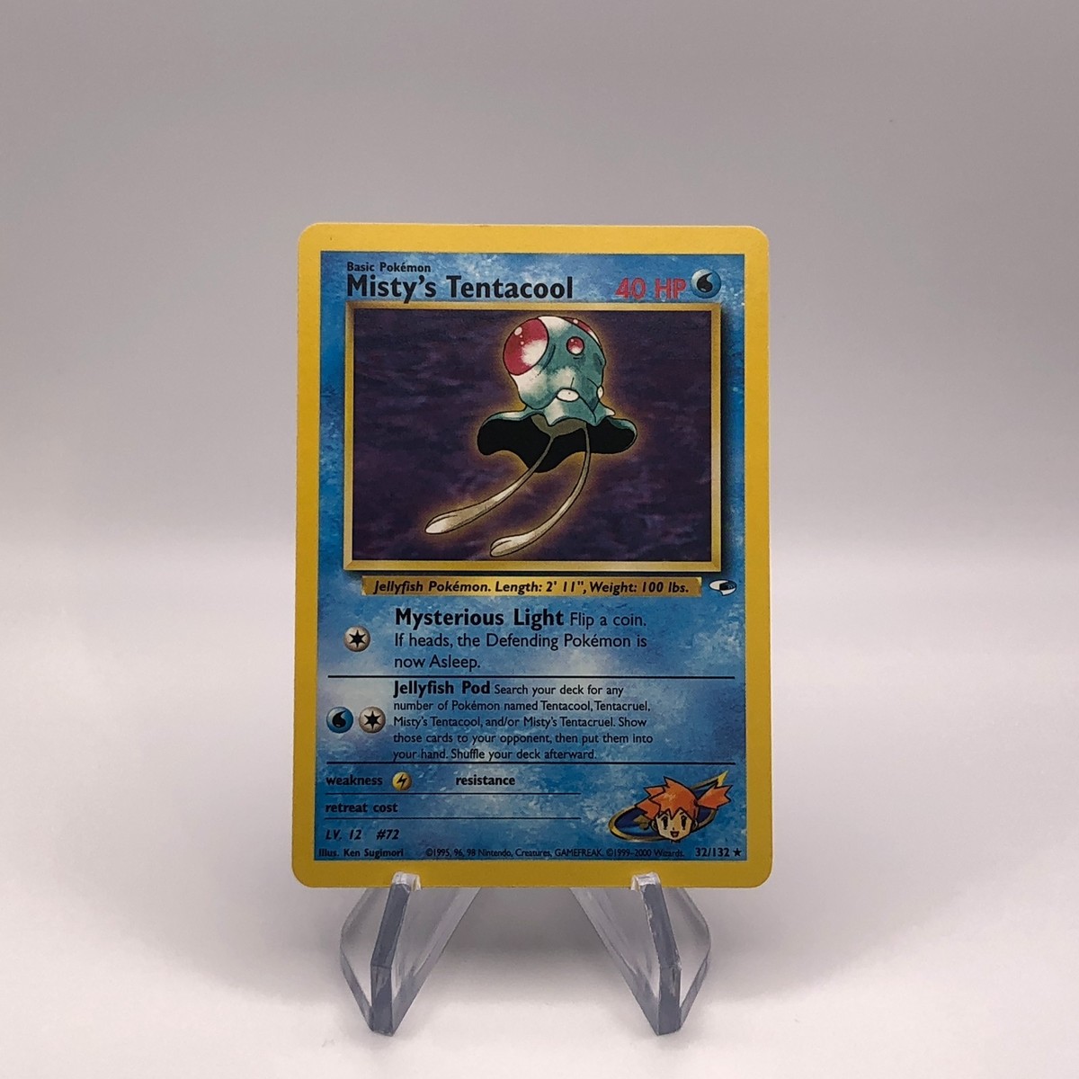 misty's tentacool pokemon card value Vintage Uncommon - Set/4 Misty's Tentacool Gym Heroes Non-holo Pokemon Cards 57/132 - LP