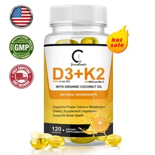Vitamin D3 5000IU + K2 MK7 200mcg – Bone Strength, Heart Health, Immune Support