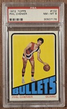 1972 Topps #102 Phil Chenier Baltimore Bullets Rookie Basketball Card PSA 8 RC. rookie card picture