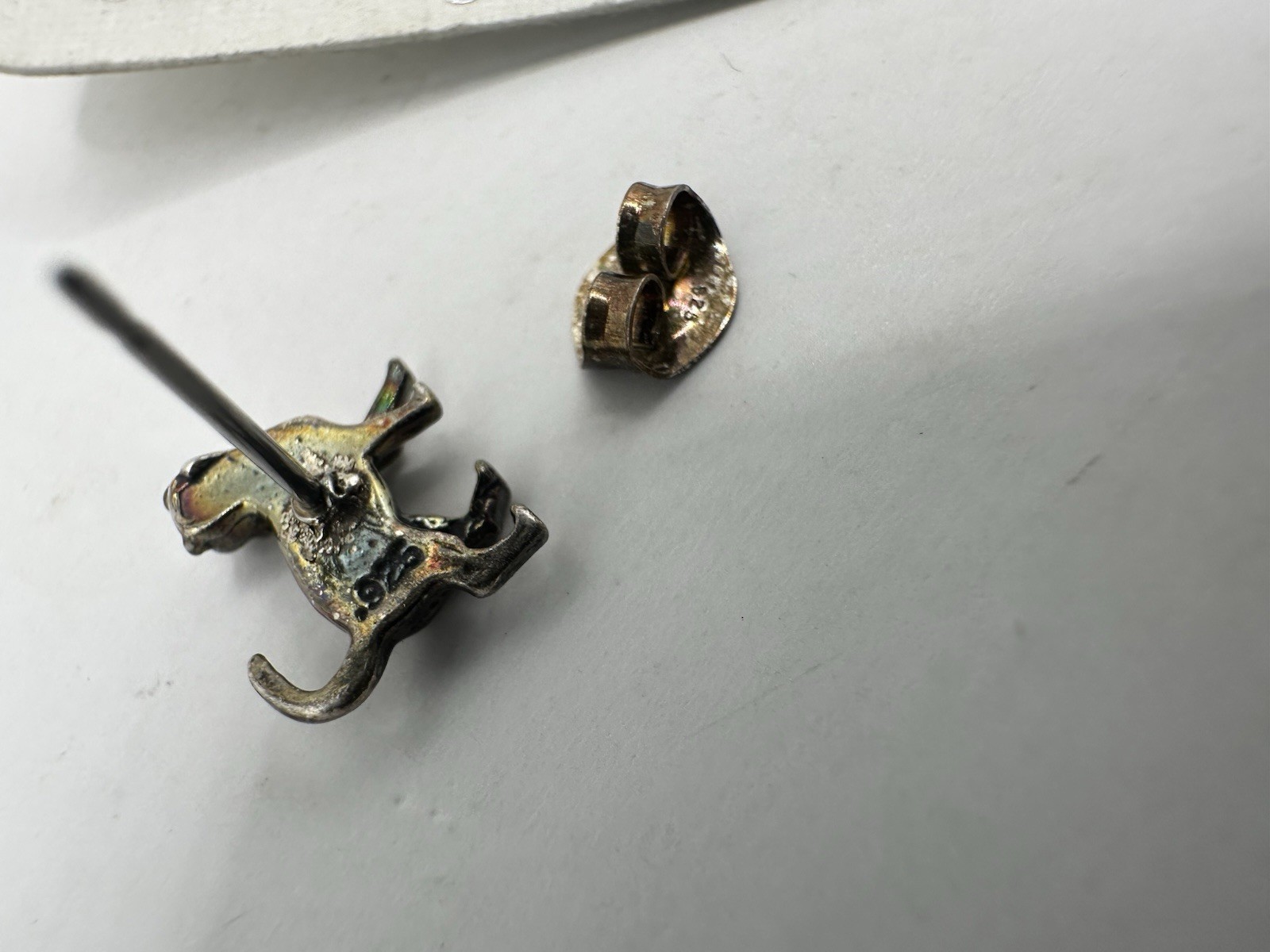 Sterling Silver 925 Stud Mini Tiny Cat Earrings P… - image 5