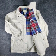 Eddie Bauer Wool Lined Mountain Parka Beige Utility Chore Coat Women's Medium