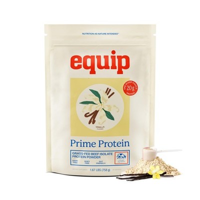 Equip Foods Prime Protein Powder | Clean, Grass Fed Beef Protein 30 Servings, Va