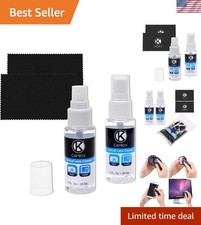 Complete Lens and Screen Cleaning Set - Dual 30ml Sprays Microfiber Cloths