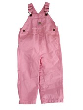 Carhartt Pink Canvas Bib Overalls Baby Girls Size 24 Months