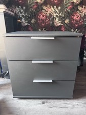 Nachtschrank (Modern) mit 3 Schubladen Anthrazit Kommode