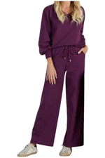 G By Giuliana Women's So Soft 2-piece Top and Pant Set Purple