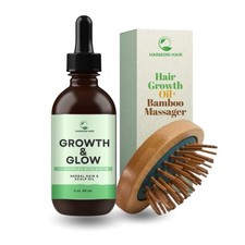 Hair Growth Oil Herbal Hair Loss Treatment With biotin Bamboo Scalp Massager