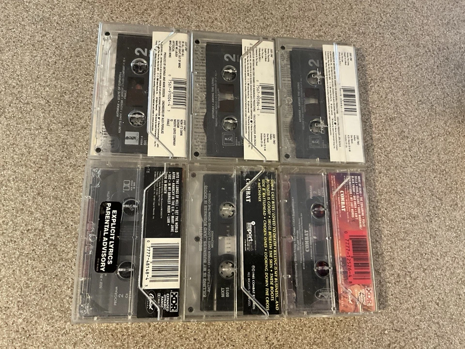 Cassette Tape Lot 6 Rock Metal Anthrax, Megadeth Vintage Rare So Far Good What - Image 2 of 4