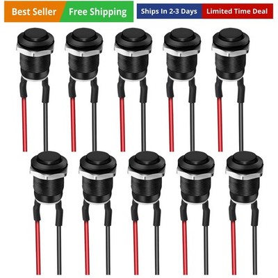 10PCS 12mm Momentary Push Button Switch, Mini Round Pushbutton Switches with ...