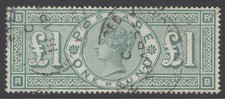 SG 212 £1 green. Very fine used with lightly placed registered ovals. Good...
