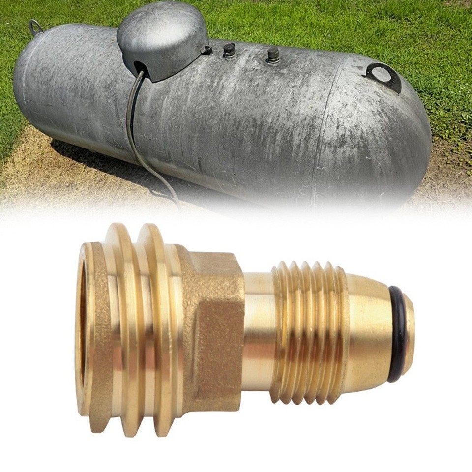 Propane Connector Adapter Propane Tank Adapter BBQ Gas Connector For BBQ Solid Brass Construction ...