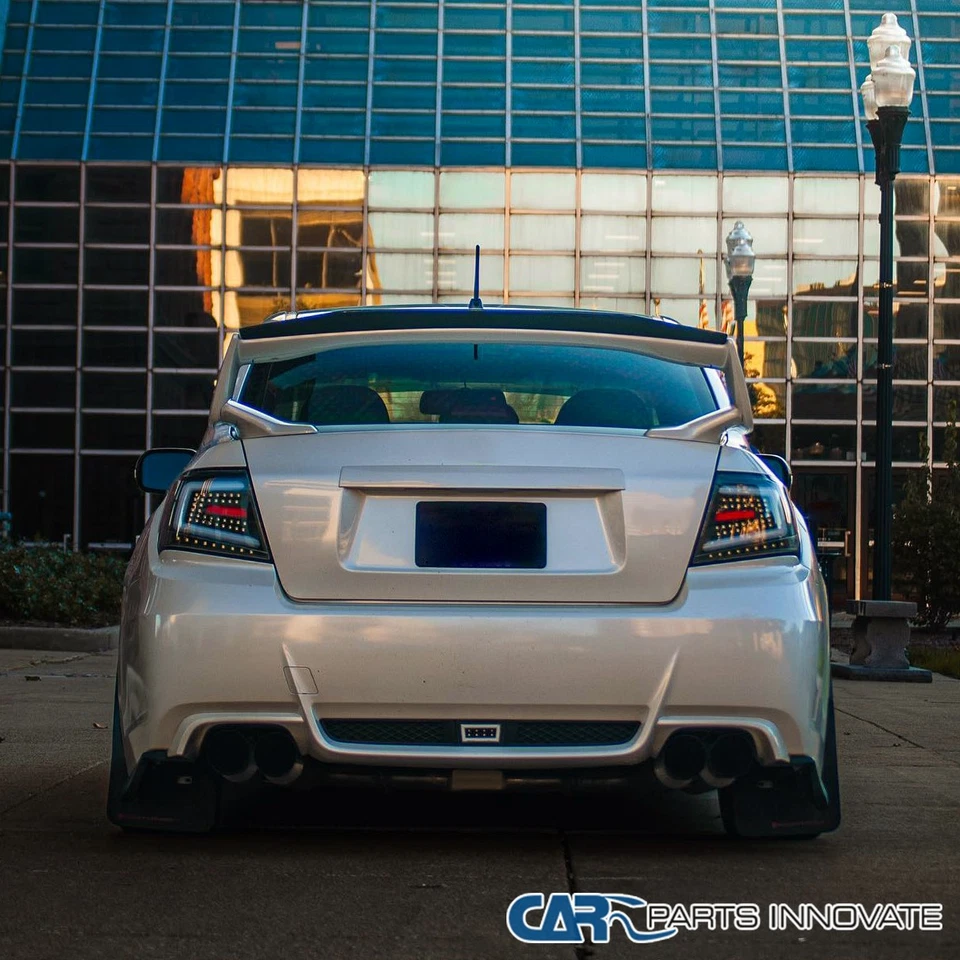 Fits 08-14 Subaru Impreza WRX Matte Black Tail Lamps+Sequential LED Signal Strip Foto 4 de 4